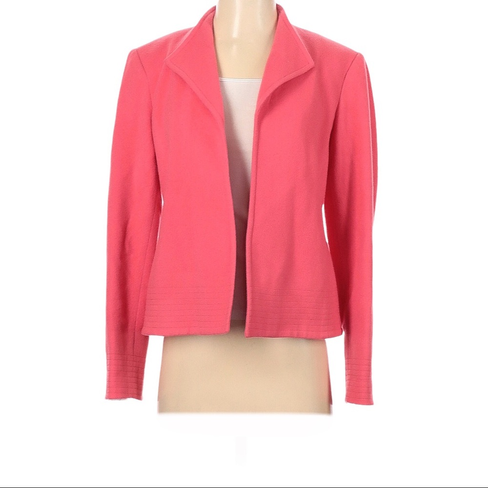Louben Blazer Cashmere Wool Blend Salmon Coral 4